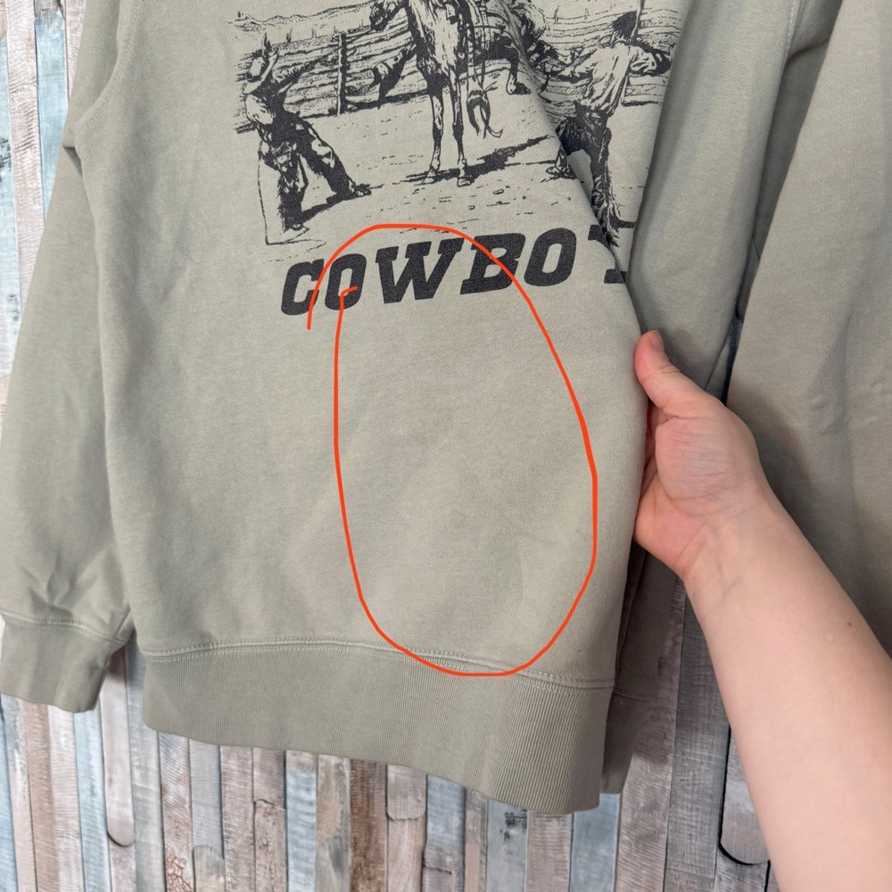 John Galt Cowboy Western Crew Neck Sweatshirt Pullover Top Rodeo Brandy Melville - Picture 4 of 10
